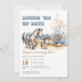 ウェスタンラウンドエムアップボーイズカウボーイバースデーパーティー 招待状 (正面)