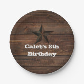 ウェスタンラスティススターオンウッドカントリー素朴パーティー ペーパープレート (正面)
