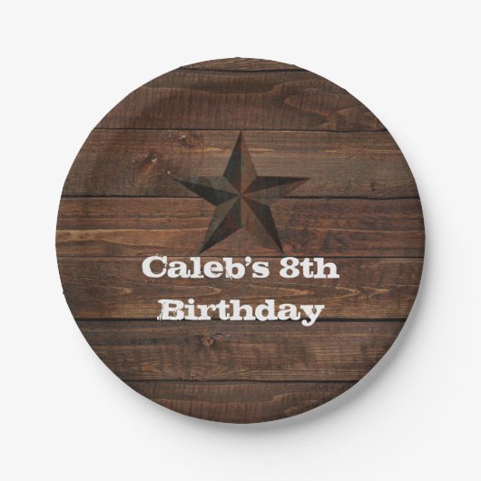 ウェスタンラスティススターオンウッドカントリー素朴パーティー ペーパープレート (正面)