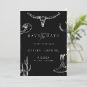 ウェスタンラスティックカントリーカウボーイの写真を使ったSave The Date 招待状 (スタンド正面)