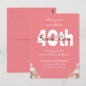 ウェスタンラスティックカントリー ワイルドフラワー 40歳の誕生日 ポストカード (正面/裏面)