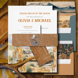 ウェスタンランチ招待状ベルトバンド 招待状ベリーバンド