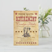 ウェスタンリタイアメント招待状 – カウボーイブーツテーマ 招待状 (スタンド正面)