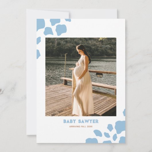 ウェスタンリトルカウボーイフォト男の赤ちゃんシャワー 招待状 (裏面)