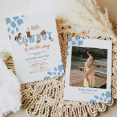 ウェスタンリトルカウボーイフォト男の赤ちゃんシャワー 招待状