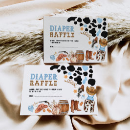 ウェスタンリトルカウボーイロデオパーティーおむつラッフル エンクロージャーカード