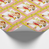 ウェスタンリトル女性のカーボーイオンスティックホースイーハウ ラッピングペーパー (角)