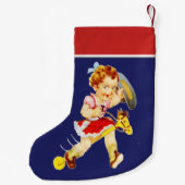 ウェスタンリトル女性のカーボーイオンスティックホース スモールクリスマスストッキング (裏面)