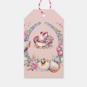 ウェスタンリトル女性のカーボーイピンクコースタルベビーシャワー ギフトタグ (裏面)