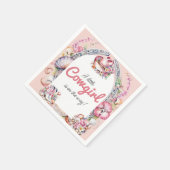 ウェスタンリトル女性のカーボーイピンクコースタルベビーシャワー スタンダードカクテルナプキン (角)