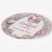 ウェスタンリトル女性のカーボーイピンクコースタルベビーシャワー ペーパープレート (アングル)