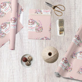 ウェスタンリトル女性のカーボーイピンクコースタルベビーシャワー ラッピングペーパー