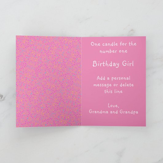 ウェスタンリトル女性のカーボーイファースト誕生日カスタム カード (内部)