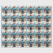 ウェスタンリトル女性のカーボーイファースト誕生日ロデオカスタムホテル ラッピングペーパー (フラット)