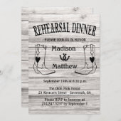 ウェスタンリハーサルディナーカウボーイ結婚ブーツ 招待状 (正面/裏面)