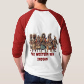 ウェスタンレッドインディアン戦闘機の勇気の統一 – Tシャツ (裏面)
