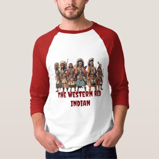 ウェスタンレッドインディアン戦闘機の勇気の統一 – Tシャツ (正面)