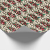 ウェスタンレッドカウボーイブーツクリスマスラッピング紙 ラッピングペーパー (角)