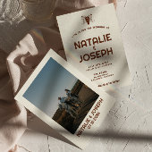 ウェスタンレトロヴィンテージブルはっきりしたスカルボホ結婚ズ 招待状