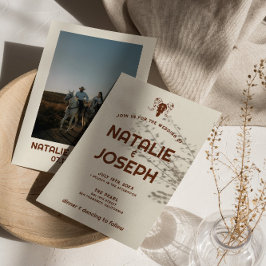 ウェスタンレトロヴィンテージブルはっきりしたスカルボホ結婚ズ 招待状