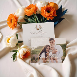 ウェスタンレースフローラ馬蹄形ベビー写真 サンキューカード