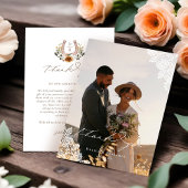 ウェスタンレースホースシューズハート結婚スクリプトの写真 サンキューカード