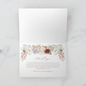 ウェスタンレースホースシューズハート結婚スクリプトの写真 サンキューカード (内部)