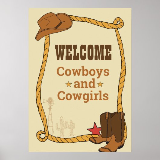 ウェスタンロデオをテーマにしたパーティー1stロデオ誕生日パーティー ポスター (正面)