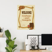 ウェスタンロデオをテーマにしたパーティー1stロデオ誕生日パーティー ポスター (ホームオフィス)