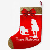 ウェスタンロデオカウボーイチームローピンレッド スモールクリスマスストッキング (裏面)