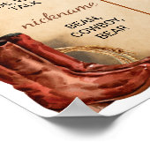 ウェスタンロデオカウボーイファースト誕生日マイルストーンサイン ポスター (角)