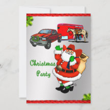 ウェスタンロデオカウボーイ トラック トレーラー サンタ クリスマス