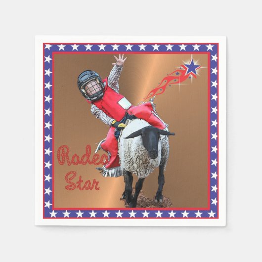 ウェスタンロデオスターマットンバスティングキッド スタンダードカクテルナプキン (正面)