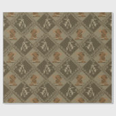 ウェスタンロデオパターンw女性のカーボーイブーツとブル ラッピングペーパー (フラット)