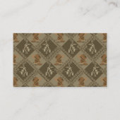 ウェスタンロデオパターンw女性のカーボーイブーツとブル 名刺 (正面)