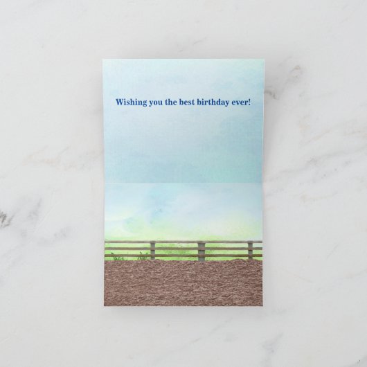 ウェスタンロデオリトル女性のカーボーイウィズホース誕生日 カード (内部)