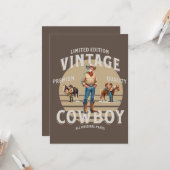 ウェスタンロデオヴィンテージカウボーイのパーティー招待状 カード (正面/裏面インサイチュ)