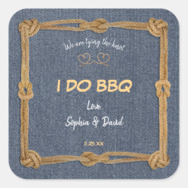 ウェスタンロープで結ばれたノット BBQ レセプション スクエアシール