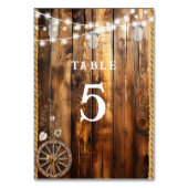 ウェスタンロープワゴンホイールメイソンジャー ストリング ライト テーブルナンバー (正面)