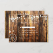 ウェスタンロープワゴンホイールメイソンジャー ストリング ライト 出欠カード (正面/裏面)