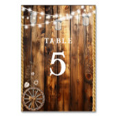 ウェスタンロープ ワゴン ホイール メイソンジャー ストリング ライト テーブルナンバー (裏面)