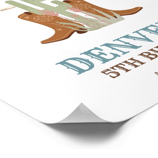 ウェスタンワイルドウエストカウボーイバースデーパーティーへようこそ ポスター (角)