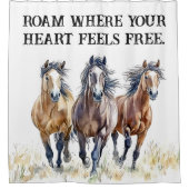 ウェスタンワイルド&フリーマスタングウマ シャワーカーテン (正面)