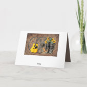 ウェスタンワゴンホイールギターカウボーイブーツひまわり ノートカード (裏面)