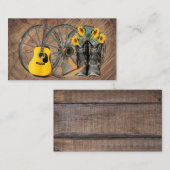 ウェスタンワゴンホイールギターカウボーイブーツひまわり 名刺 (正面/裏面)