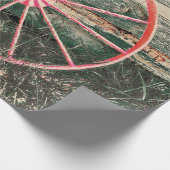 ウェスタンワゴンホイールレッドカントリーヴィンテージデコパージュ ラッピングペーパー (角)