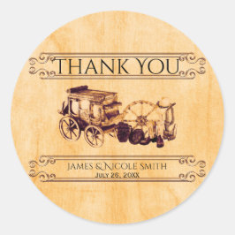 ウェスタンヴィンテージエレガントなウェディングフライトシール ラウンドシール