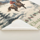 ウェスタンヴィンテージカウボーイクリスマス シェルパブランケット (3/4)