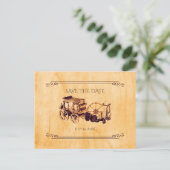 ウェスタンヴィンテージカントリーウェディング日付を保存 案内ポストカード (スタンド正面)