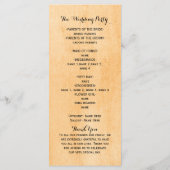 ウェスタンヴィンテージカントリーエレガントな結婚式プログラム プログラム (裏面)